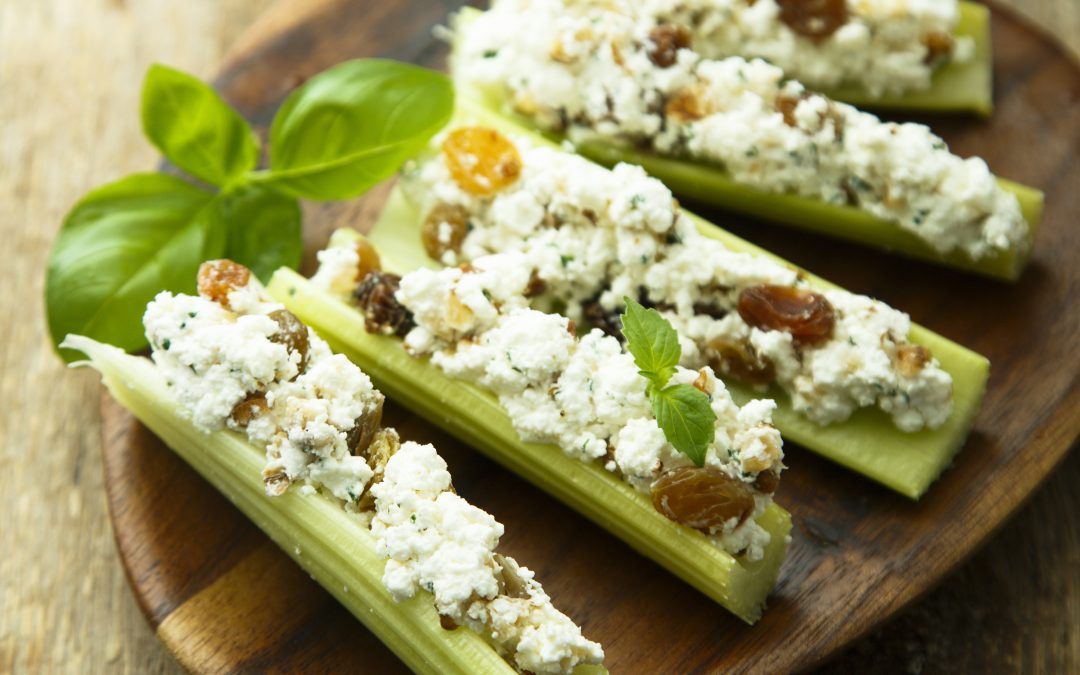 Celery Stuffed with Fig Blue Cheese Spread