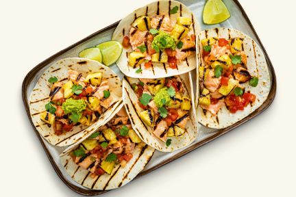 Grilled Salmon Pineapple Tacos