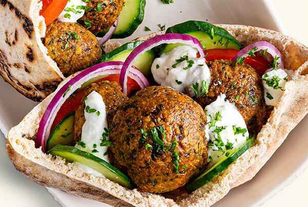 Air Fryer Falafel Pitas