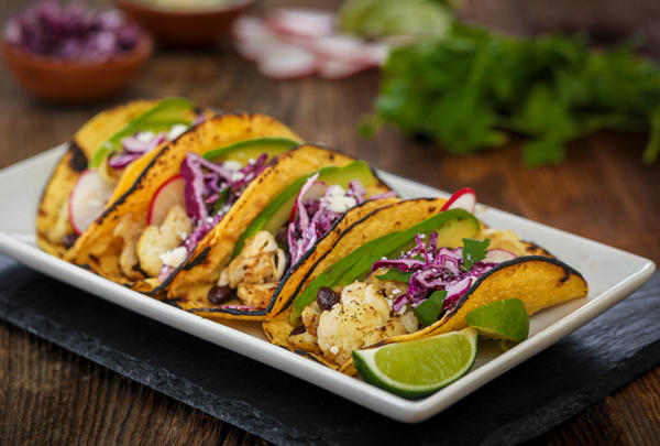 Cauliflower Fire Roasted Onion Street Tacos