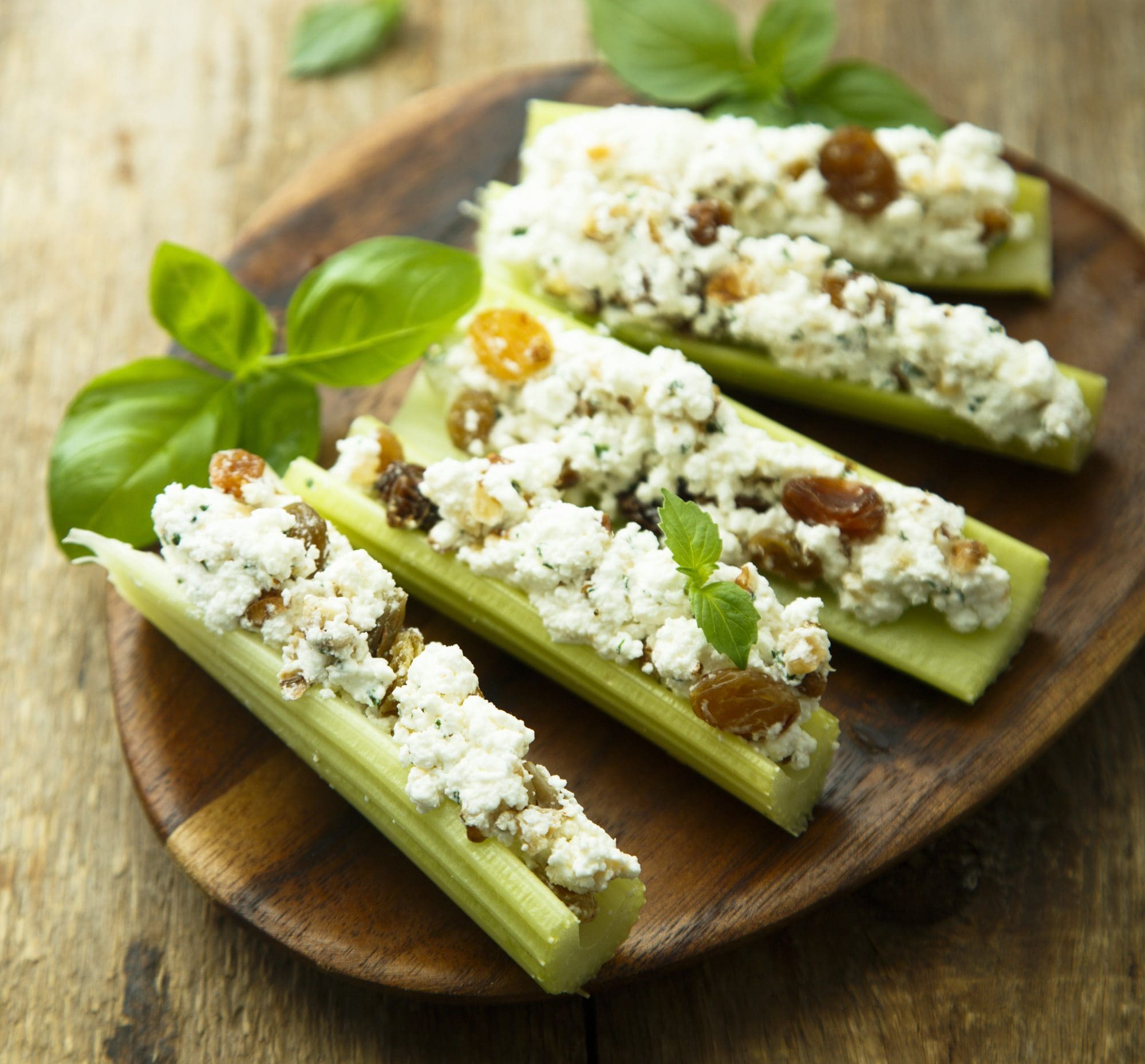 Celery Stuffed with Fig Blue Cheese Spread