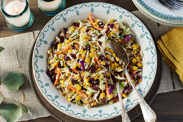 Cranberry Cabbage and Corn Slaw