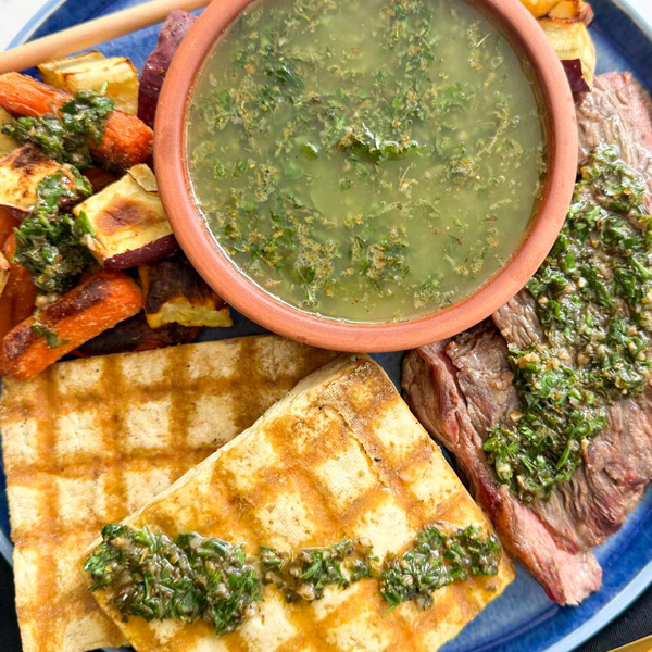 Grilled Tofu with Argentine-style Chimichurri