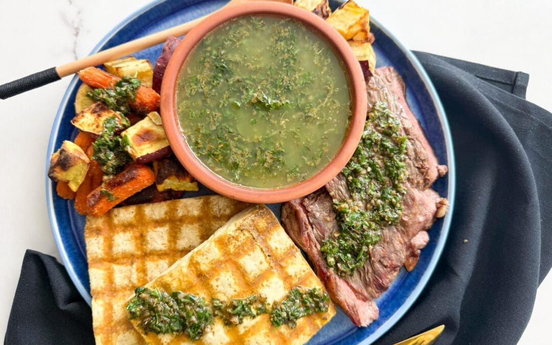 Grilled Tofu with Argentine-style Chimichurri
