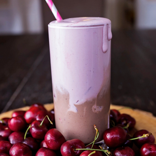 Layered Chocolate Cherry Smoothie