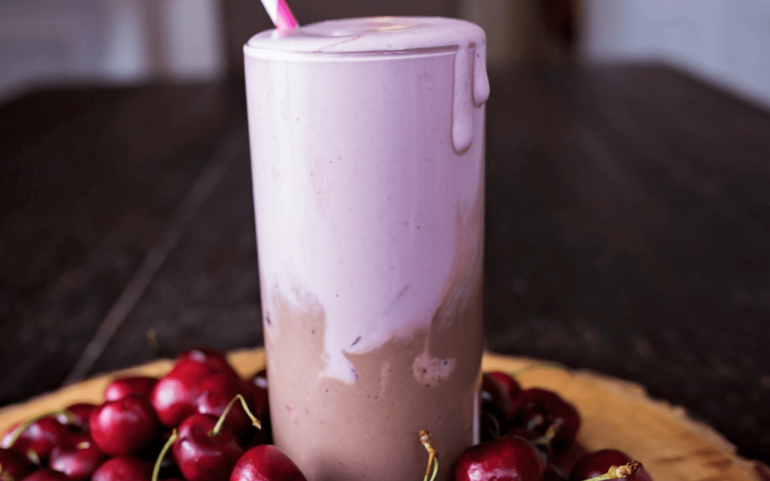 Layered Chocolate Cherry Smoothie