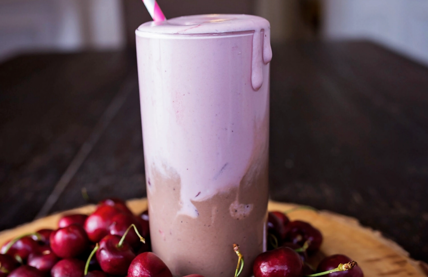 Layered Chocolate Cherry Smoothie