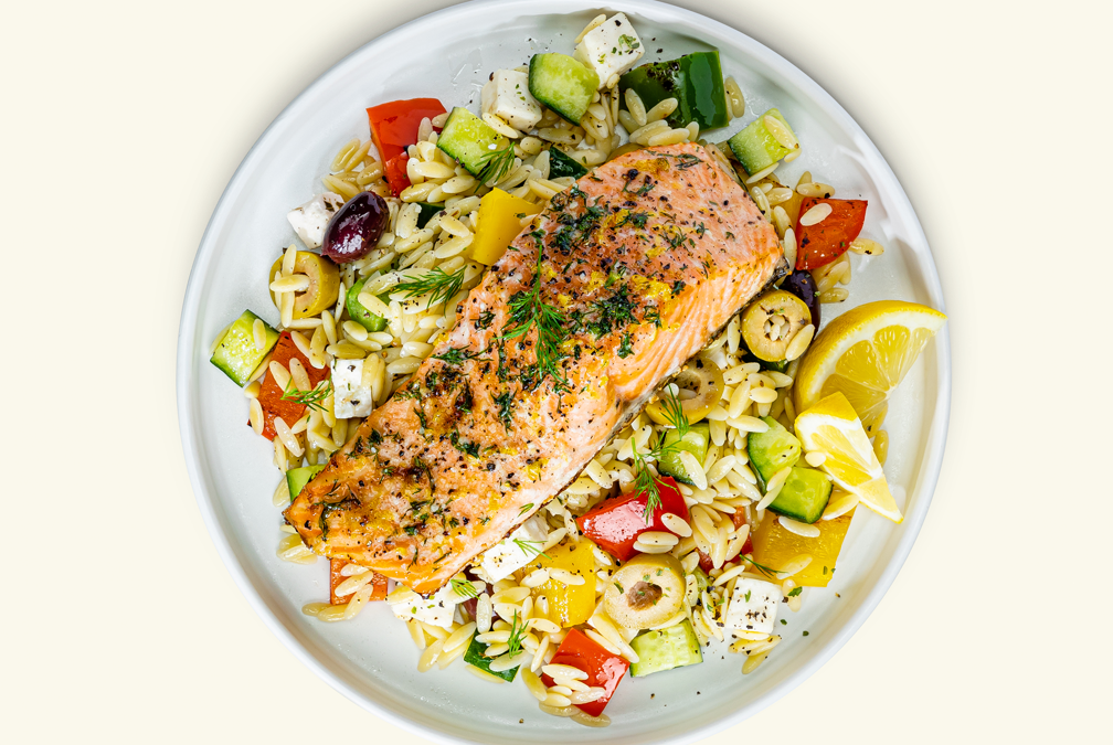 Lemon Dill Salmon and Orzo