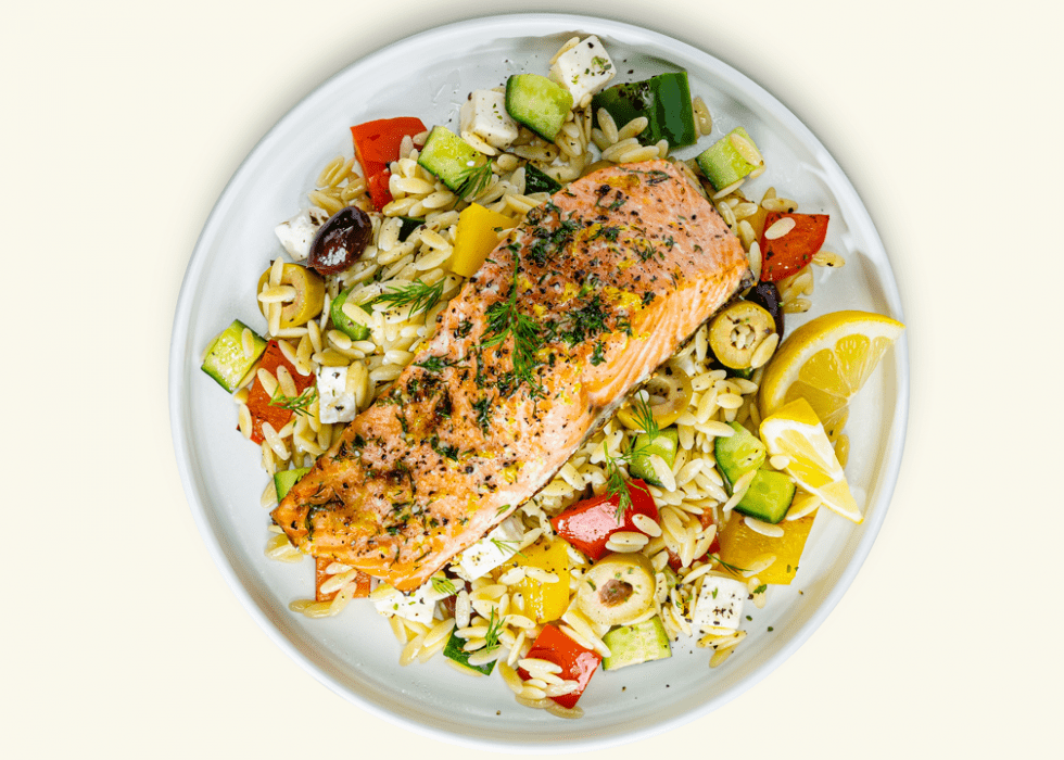 LemonDill Salmon and Orzo Salad Zallie Family Markets