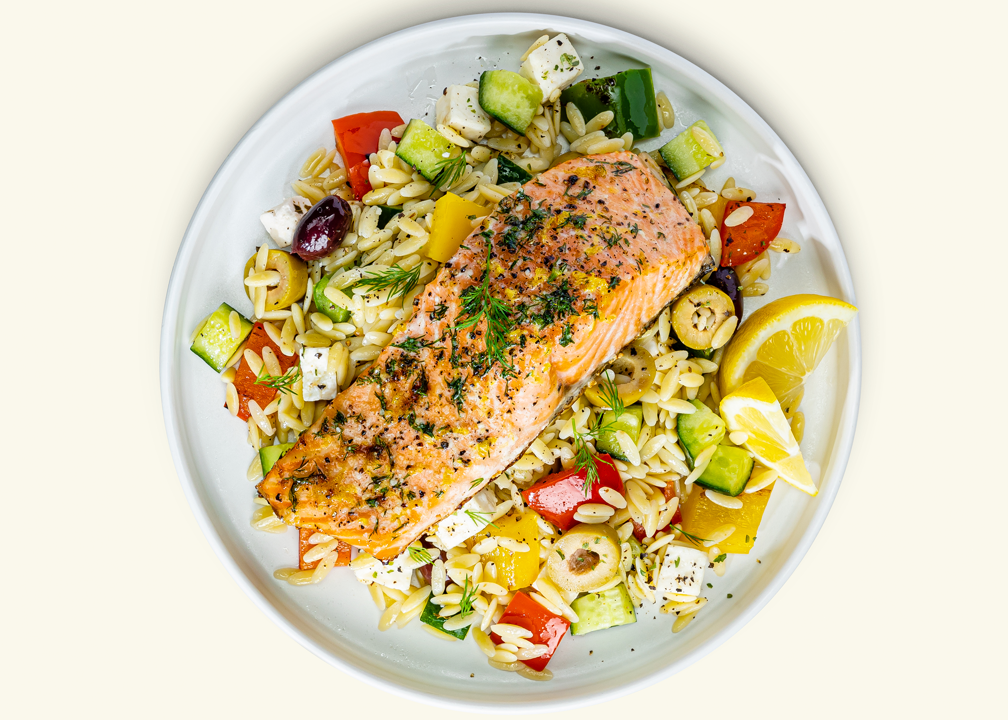 Lemon Dill Salmon and Orzo