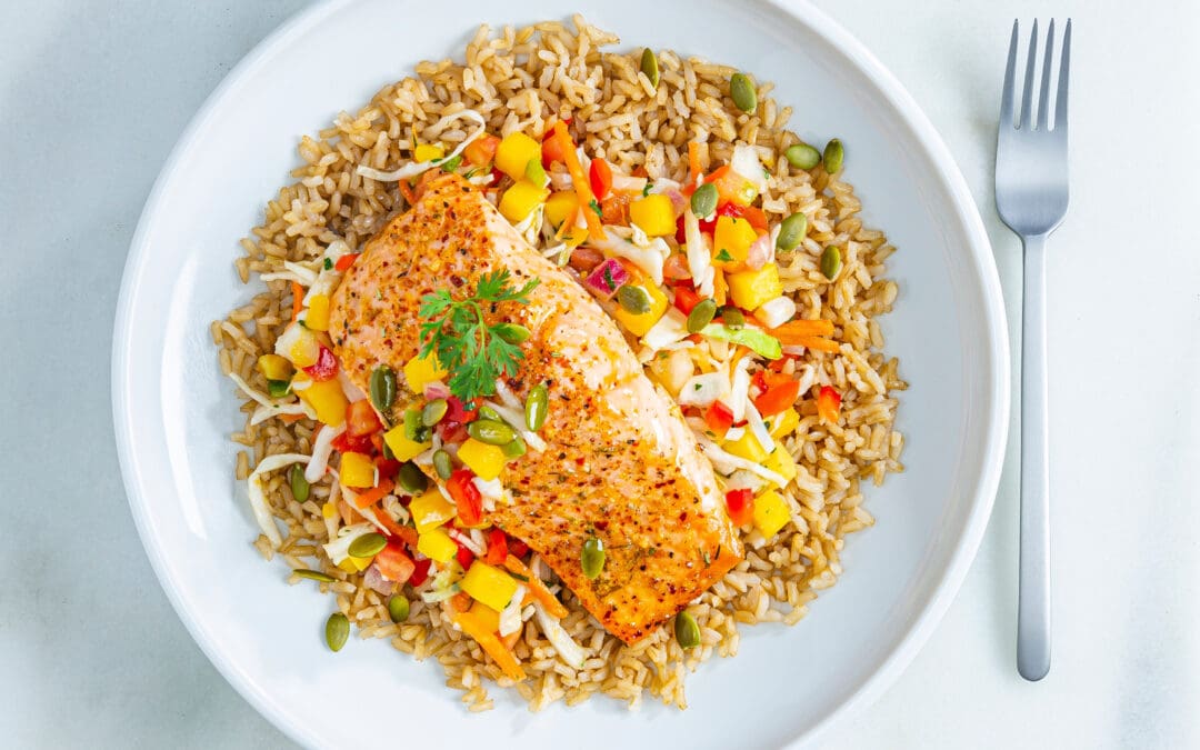 Mango Lime Salmon & Rice Bowl