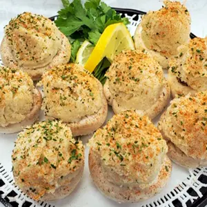 Portabella Mushrooms Stuffed with Crab Imperial