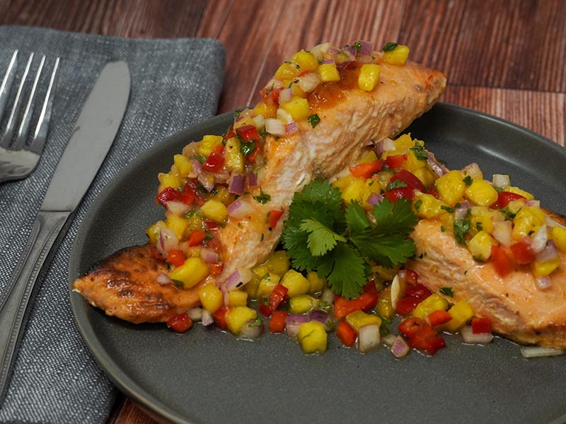 Roasted Salmon with Pineapple Salsa