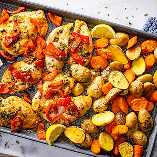 Sheet-Pan Lemon-Caper Chicken