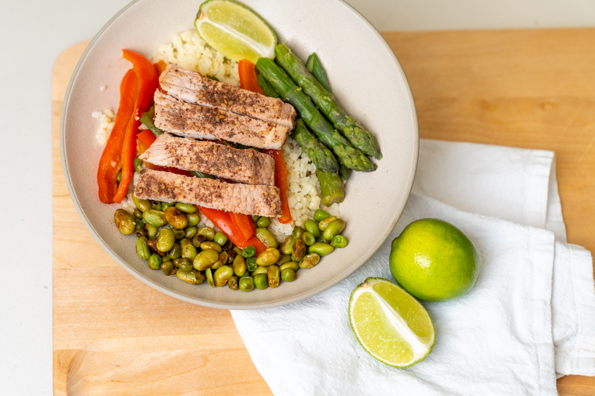 Simple Spring Edamame Stir Fry with Miso-Ginger Pork
