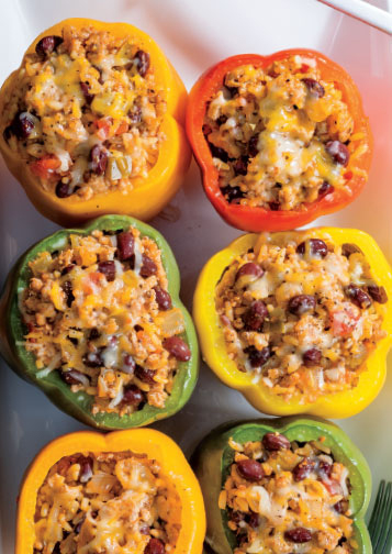 Slow Cooker Ground Turkey Stuffed Peppers