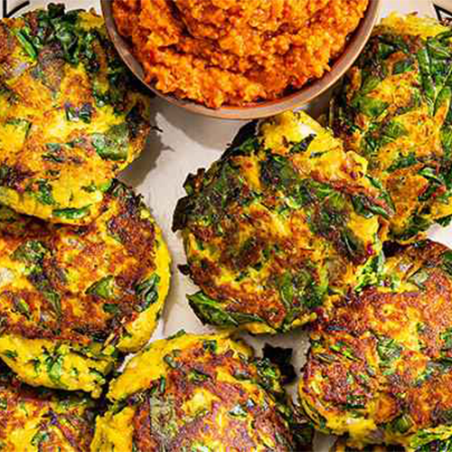 Spinach and Spaghetti Squash Fritters