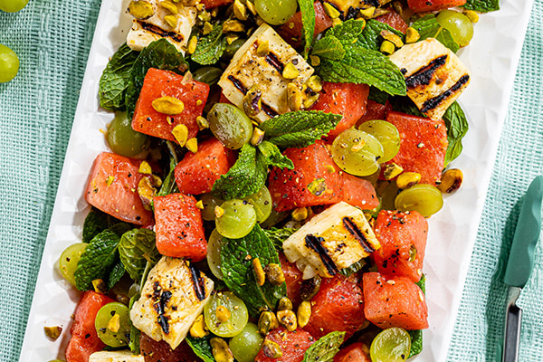 Watermelon and Grilled Halloumi Salad